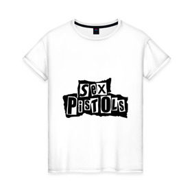 Женская футболка хлопок с принтом Sex Pistols в Петрозаводске, 100% хлопок | прямой крой, круглый вырез горловины, длина до линии бедер, слегка спущенное плечо | metall | punk | rock | метал | металл | панк | панк рок | рок
