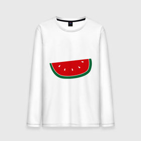 Мужской лонгслив хлопок с принтом Watermelon в Петрозаводске, 100% хлопок |  | watermelon | арбуз | долька арбуза | фрукт | ягода