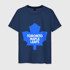 Мужская футболка хлопок с принтом Toronto Maple Leafs в Петрозаводске, 100% хлопок | прямой крой, круглый вырез горловины, длина до линии бедер, слегка спущенное плечо. | Тематика изображения на принте: toronto maple leafs | канада | канадская лига | канадцы | лига | торонто мепл ливс | хокей | хоккей