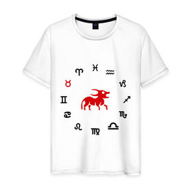 Мужская футболка хлопок с принтом Телец(5) в Петрозаводске, 100% хлопок | прямой крой, круглый вырез горловины, длина до линии бедер, слегка спущенное плечо. | zodiac | гороскоп | знак зодиака | знаки зодиака | телец