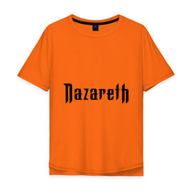 Мужская футболка хлопок Oversize с принтом Nazareth в Петрозаводске, 100% хлопок | свободный крой, круглый ворот, “спинка” длиннее передней части | Тематика изображения на принте: rock | метал | металл | назарет | рок