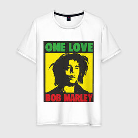 Мужская футболка хлопок с принтом Marley в Петрозаводске, 100% хлопок | прямой крой, круглый вырез горловины, длина до линии бедер, слегка спущенное плечо. | bob marley | боб марли | регги | ямайка