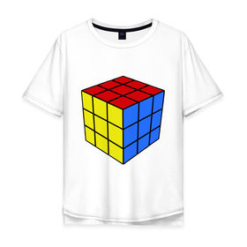 Мужская футболка хлопок Oversize с принтом Рубик в Петрозаводске, 100% хлопок | свободный крой, круглый ворот, “спинка” длиннее передней части | 