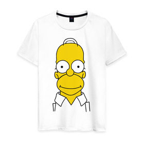Мужская футболка хлопок с принтом Simpsons (11) в Петрозаводске, 100% хлопок | прямой крой, круглый вырез горловины, длина до линии бедер, слегка спущенное плечо. | гомер