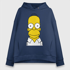 Женское худи Oversize хлопок с принтом Simpsons (11) в Петрозаводске, френч-терри — 70% хлопок, 30% полиэстер. Мягкий теплый начес внутри —100% хлопок | боковые карманы, эластичные манжеты и нижняя кромка, капюшон на магнитной кнопке | гомер