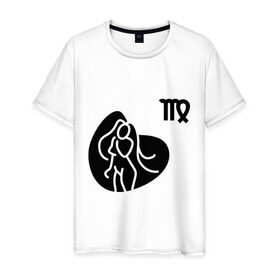 Мужская футболка хлопок с принтом Дева(6) в Петрозаводске, 100% хлопок | прямой крой, круглый вырез горловины, длина до линии бедер, слегка спущенное плечо. | гороскоп | дева | знак зодиака | знаки зодиака