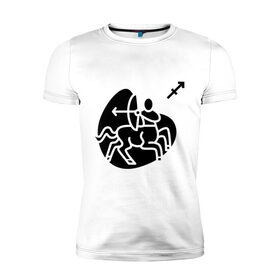 Мужская футболка премиум с принтом Стрелец(6) в Петрозаводске, 92% хлопок, 8% лайкра | приталенный силуэт, круглый вырез ворота, длина до линии бедра, короткий рукав | 