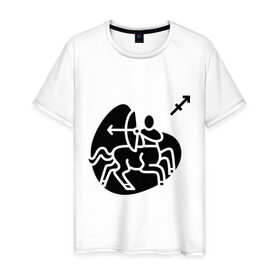 Мужская футболка хлопок с принтом Стрелец(6) в Петрозаводске, 100% хлопок | прямой крой, круглый вырез горловины, длина до линии бедер, слегка спущенное плечо. | 
