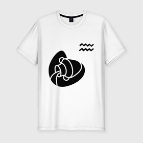 Мужская футболка премиум с принтом Водолей(6) в Петрозаводске, 92% хлопок, 8% лайкра | приталенный силуэт, круглый вырез ворота, длина до линии бедра, короткий рукав | zodiac | водолей | гороскоп | знак зодиака | знаки зодиака