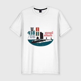 Мужская футболка премиум с принтом Speed shark в Петрозаводске, 92% хлопок, 8% лайкра | приталенный силуэт, круглый вырез ворота, длина до линии бедра, короткий рукав | Тематика изображения на принте: speed shark | u | вмс | военный | подводная лодка | подлодка | флот