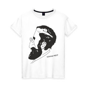 Женская футболка хлопок с принтом Портрет Зигмунда Фрейда в Петрозаводске, 100% хлопок | прямой крой, круглый вырез горловины, длина до линии бедер, слегка спущенное плечо | зигмунд фрейд | знаменитость | знаменитые личности | психология