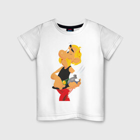 Детская футболка хлопок с принтом Астерикс (1) в Петрозаводске, 100% хлопок | круглый вырез горловины, полуприлегающий силуэт, длина до линии бедер | астерикс | астерикс и обеликс | обеликс