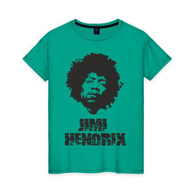 Женская футболка хлопок с принтом Jimi Hendrix в Петрозаводске, 100% хлопок | прямой крой, круглый вырез горловины, длина до линии бедер, слегка спущенное плечо | 60е | гитарист | джими хендрикс | джимми хендрикс | ретро | рок