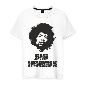 Мужская футболка хлопок с принтом Jimi Hendrix в Петрозаводске, 100% хлопок | прямой крой, круглый вырез горловины, длина до линии бедер, слегка спущенное плечо. | 60е | гитарист | джими хендрикс | джимми хендрикс | ретро | рок