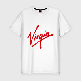 Мужская футболка премиум с принтом Virgin в Петрозаводске, 92% хлопок, 8% лайкра | приталенный силуэт, круглый вырез ворота, длина до линии бедра, короткий рукав | антибренд | бренд | компания | корпорация | логотип | ричард брэнсон