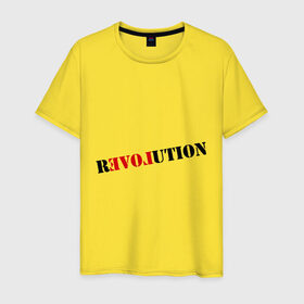 Мужская футболка хлопок с принтом Love revolution в Петрозаводске, 100% хлопок | прямой крой, круглый вырез горловины, длина до линии бедер, слегка спущенное плечо. | любовь | отношения | переворот | революция | чувства