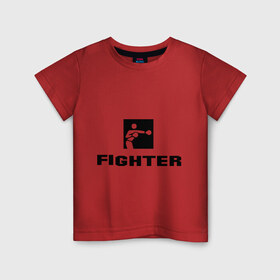 Детская футболка хлопок с принтом Fighter в Петрозаводске, 100% хлопок | круглый вырез горловины, полуприлегающий силуэт, длина до линии бедер | m 1 | mix fighter | боец | бои без правил | м 1 | м1 | микс файт | реслинг | рестлинг | файтер