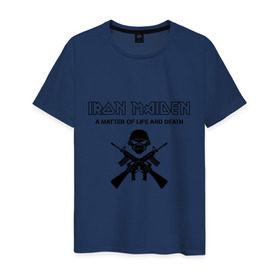 Мужская футболка хлопок с принтом Iron Maiden (2) в Петрозаводске, 100% хлопок | прямой крой, круглый вырез горловины, длина до линии бедер, слегка спущенное плечо. | heavy metal | iron maiden | metal | rock | trash metal | метал | рок | рок группа | трэш метал | хеви метал