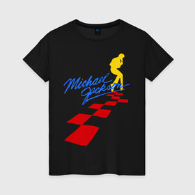 Женская футболка хлопок с принтом Michael Jackson (11) в Петрозаводске, 100% хлопок | прямой крой, круглый вырез горловины, длина до линии бедер, слегка спущенное плечо | майкл джексон