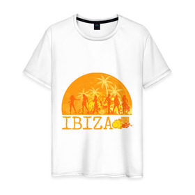 Мужская футболка хлопок с принтом Ibiza (8) в Петрозаводске, 100% хлопок | прямой крой, круглый вырез горловины, длина до линии бедер, слегка спущенное плечо. | ibiza | ибица | люди | силуэты | фестиваль | электронная музыка