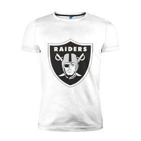 Мужская футболка премиум с принтом Raiders в Петрозаводске, 92% хлопок, 8% лайкра | приталенный силуэт, круглый вырез ворота, длина до линии бедра, короткий рукав | raiders | значок | пираты | рейдеры | эмблема