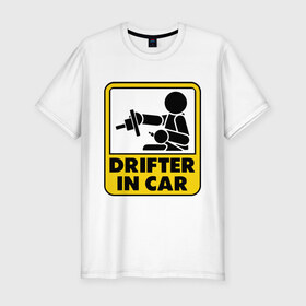 Мужская футболка премиум с принтом Drifter в Петрозаводске, 92% хлопок, 8% лайкра | приталенный силуэт, круглый вырез ворота, длина до линии бедра, короткий рукав | Тематика изображения на принте: дрифт