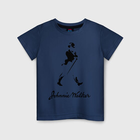 Детская футболка хлопок с принтом Johnnie Walker (2) в Петрозаводске, 100% хлопок | круглый вырез горловины, полуприлегающий силуэт, длина до линии бедер | johnnie walker | бар | бармен | виски | джонни уокер