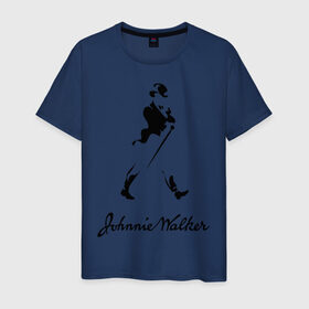 Мужская футболка хлопок с принтом Johnnie Walker (2) в Петрозаводске, 100% хлопок | прямой крой, круглый вырез горловины, длина до линии бедер, слегка спущенное плечо. | johnnie walker | бар | бармен | виски | джонни уокер
