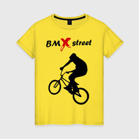 Женская футболка хлопок с принтом BMX street (2) в Петрозаводске, 100% хлопок | прямой крой, круглый вырез горловины, длина до линии бедер, слегка спущенное плечо | bmx | extreme | street | бмх | велик | велосипед | улица | уличная культура | экстрим