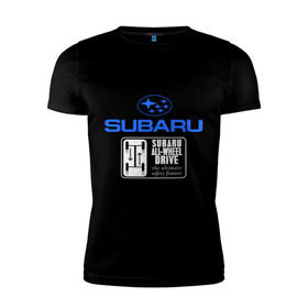 Мужская футболка премиум с принтом Subaru (2) в Петрозаводске, 92% хлопок, 8% лайкра | приталенный силуэт, круглый вырез ворота, длина до линии бедра, короткий рукав | auto | subaru | авто | автобренды | автогонки | автомобиль | субарик | субару | тачки
