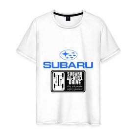 Мужская футболка хлопок с принтом Subaru (2) в Петрозаводске, 100% хлопок | прямой крой, круглый вырез горловины, длина до линии бедер, слегка спущенное плечо. | auto | subaru | авто | автобренды | автогонки | автомобиль | субарик | субару | тачки
