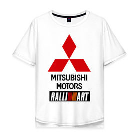 Мужская футболка хлопок Oversize с принтом Mitsubishi ralli art в Петрозаводске, 100% хлопок | свободный крой, круглый ворот, “спинка” длиннее передней части | mitsubishi | mitsubishi motors | авто | автомобили | машины | митсубиси | митсубиси моторс | тачки