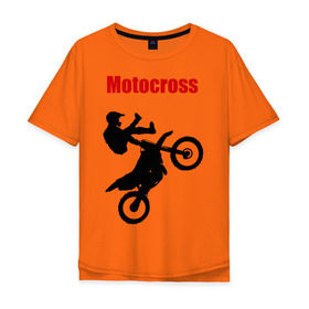 Мужская футболка хлопок Oversize с принтом Motokross (4) в Петрозаводске, 100% хлопок | свободный крой, круглый ворот, “спинка” длиннее передней части | moto gp | motokross | x fighters | мото | мотокросс | х файтерс | экстрим