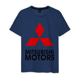 Мужская футболка хлопок с принтом Mitsubishi (2) в Петрозаводске, 100% хлопок | прямой крой, круглый вырез горловины, длина до линии бедер, слегка спущенное плечо. | mitsubishi | mitsubishi motors | митсубиси | митсубиши