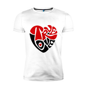 Мужская футболка премиум с принтом Реальная любовь в Петрозаводске, 92% хлопок, 8% лайкра | приталенный силуэт, круглый вырез ворота, длина до линии бедра, короткий рукав | два сердца | красиво | любовь | сердечки | сердце