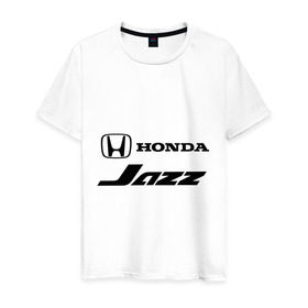 Мужская футболка хлопок с принтом Honda jazz в Петрозаводске, 100% хлопок | прямой крой, круглый вырез горловины, длина до линии бедер, слегка спущенное плечо. | Тематика изображения на принте: honda | honda jazz | jazz | джаз | хонда | хонда джаз