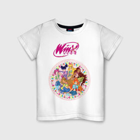 Детская футболка хлопок с принтом Winx club в Петрозаводске, 100% хлопок | круглый вырез горловины, полуприлегающий силуэт, длина до линии бедер | winx | винкс | мультик | мультфильм