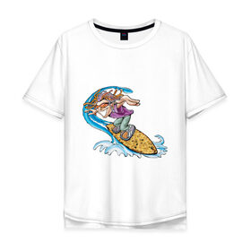 Мужская футболка хлопок Oversize с принтом Surfer (Серфер) в Петрозаводске, 100% хлопок | свободный крой, круглый ворот, “спинка” длиннее передней части | 