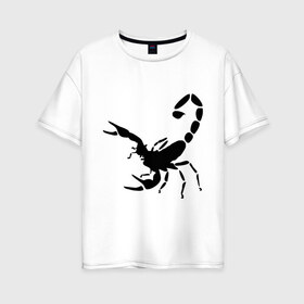 Женская футболка хлопок Oversize с принтом Scorpion в Петрозаводске, 100% хлопок | свободный крой, круглый ворот, спущенный рукав, длина до линии бедер
 | скорпион