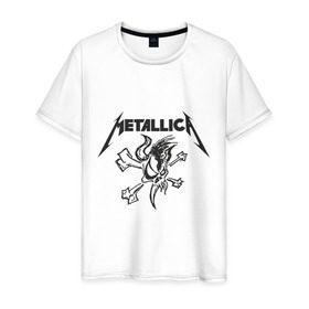 Мужская футболка хлопок с принтом Metallica (8) в Петрозаводске, 100% хлопок | прямой крой, круглый вырез горловины, длина до линии бедер, слегка спущенное плечо. | металлика