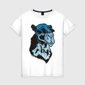 Женская футболка хлопок с принтом Camel в Петрозаводске, 100% хлопок | прямой крой, круглый вырез горловины, длина до линии бедер, слегка спущенное плечо | camel | верблюд | голова верблюда