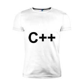 Мужская футболка премиум с принтом C++ в Петрозаводске, 92% хлопок, 8% лайкра | приталенный силуэт, круглый вырез ворота, длина до линии бедра, короткий рукав | c++ | админу | ооп | программирование