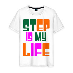 Мужская футболка хлопок с принтом DNB step (2) в Петрозаводске, 100% хлопок | прямой крой, круглый вырез горловины, длина до линии бедер, слегка спущенное плечо. | dnb | dubstep | step | step is my life | бас | драм | жизнь | музыка | электронная музыка