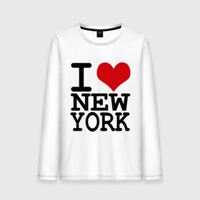 Мужской лонгслив хлопок с принтом I love New York (NY) в Петрозаводске, 100% хлопок |  | america | i love | new york | америка | люблю | нью йорк | я