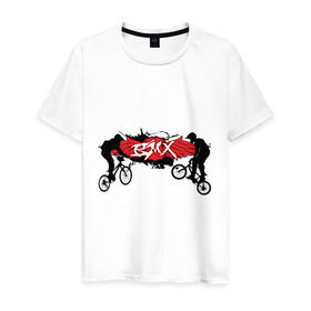 Мужская футболка хлопок с принтом BMX (2) в Петрозаводске, 100% хлопок | прямой крой, круглый вырез горловины, длина до линии бедер, слегка спущенное плечо. | bmx | бмх | велик | вело | велосипед | велосипедист | велоспорт | райдер | фрирайд | экстремальный спорт | экстрим