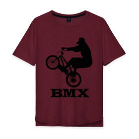 Мужская футболка хлопок Oversize с принтом BMX (3) в Петрозаводске, 100% хлопок | свободный крой, круглый ворот, “спинка” длиннее передней части | bmx | бмх | велик | вело | велосипед | велосипедист | велоспорт | райдер | фрирайд | экстремальный спорт | экстрим