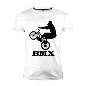 Мужская футболка премиум с принтом BMX (3) в Петрозаводске, 92% хлопок, 8% лайкра | приталенный силуэт, круглый вырез ворота, длина до линии бедра, короткий рукав | bmx | бмх | велик | вело | велосипед | велосипедист | велоспорт | райдер | фрирайд | экстремальный спорт | экстрим