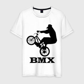 Мужская футболка хлопок с принтом BMX (3) в Петрозаводске, 100% хлопок | прямой крой, круглый вырез горловины, длина до линии бедер, слегка спущенное плечо. | bmx | бмх | велик | вело | велосипед | велосипедист | велоспорт | райдер | фрирайд | экстремальный спорт | экстрим