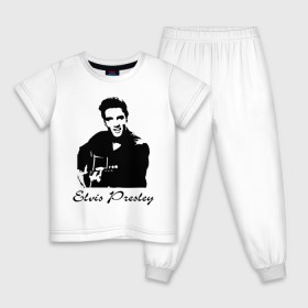 Детская пижама хлопок с принтом Elvis Presley (2) в Петрозаводске, 100% хлопок |  брюки и футболка прямого кроя, без карманов, на брюках мягкая резинка на поясе и по низу штанин
 | гитара