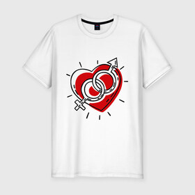 Мужская футболка премиум с принтом Валентинка - любовь в Петрозаводске, 92% хлопок, 8% лайкра | приталенный силуэт, круглый вырез ворота, длина до линии бедра, короткий рукав | 